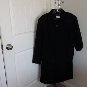 Sag Harbor Black 100% Wool 2 Piece Skirt Suit Women Size 14/16